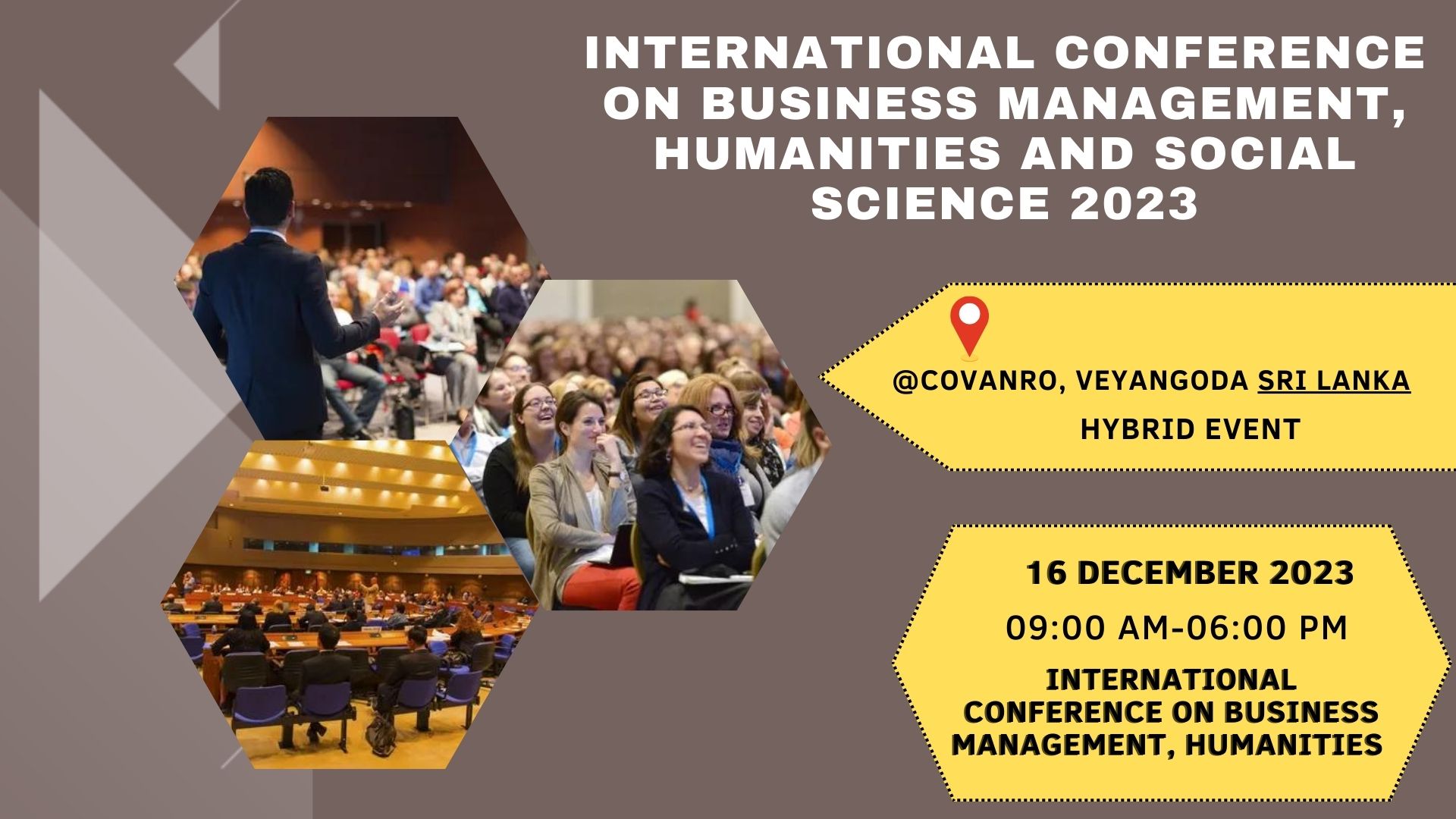 International Conference on Business Management, Humanities and Social Science 2023 Srilanka